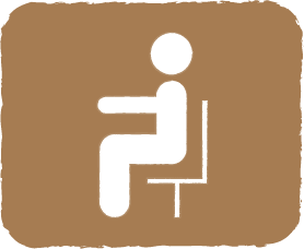 椅子に座っている人物のアイコンを示す画像です。